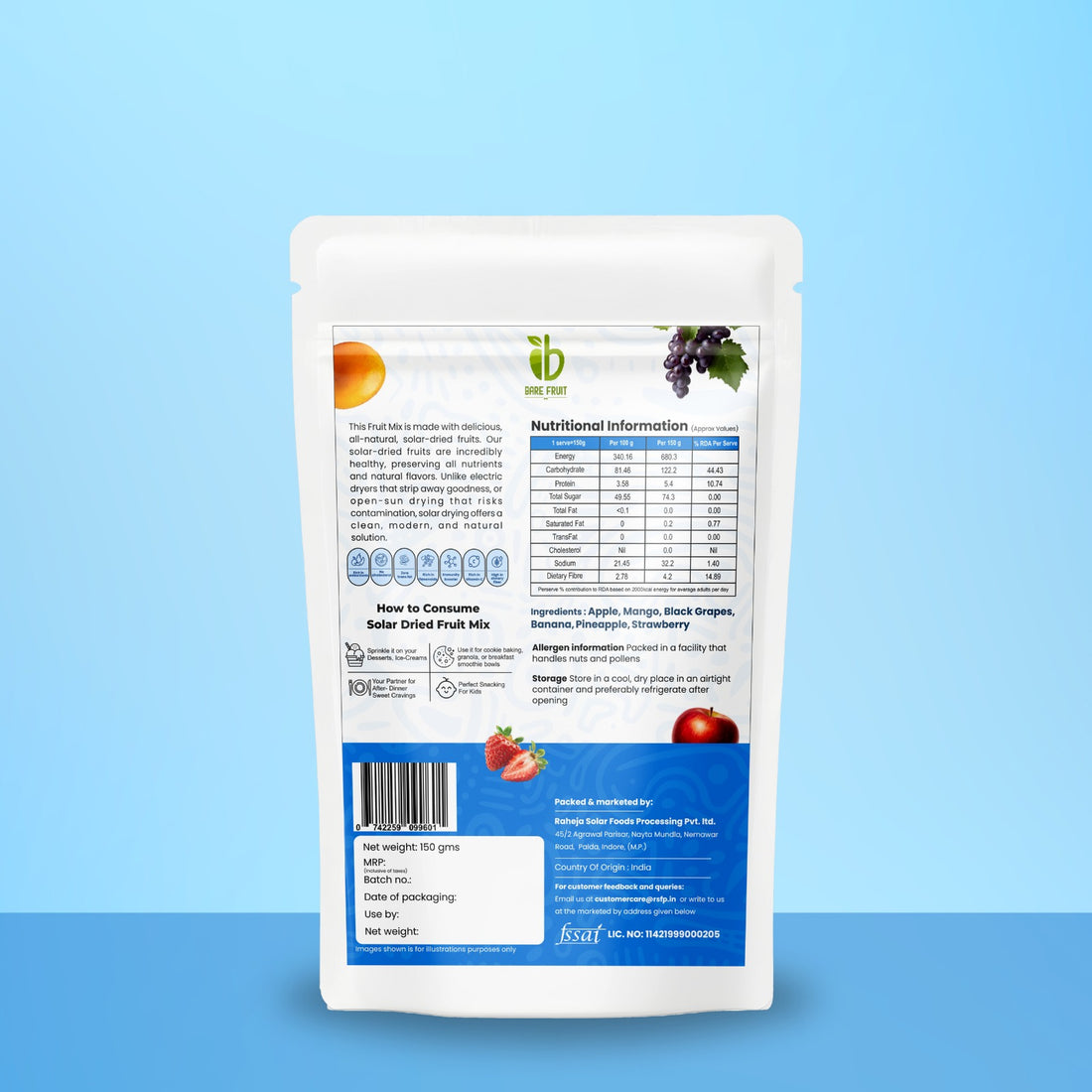 Bare Fruit Solar Dried Fruit Mix