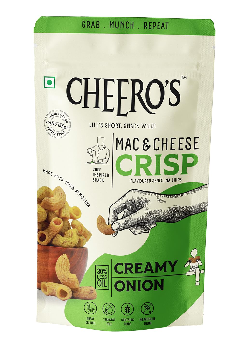 Cheero's Mac and Cheese Crisp Creamy Onion Chips